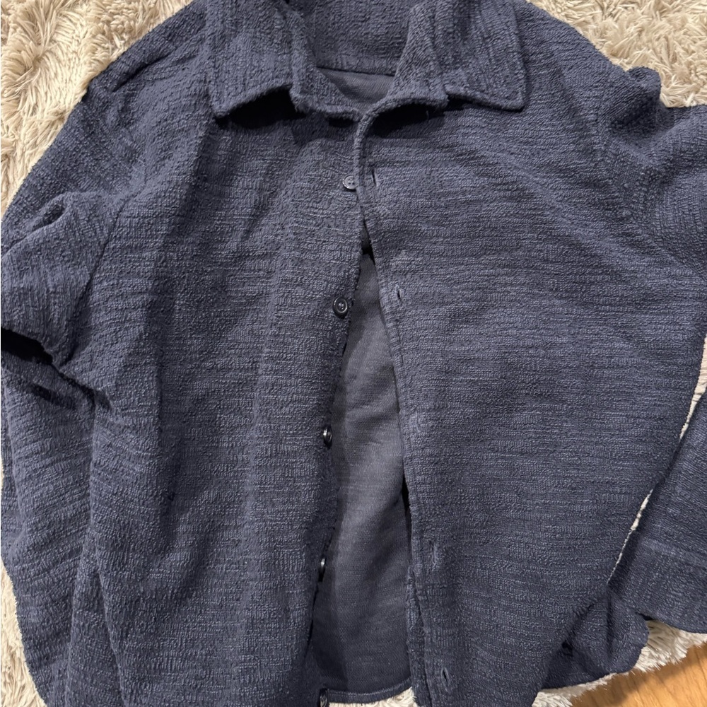 H&M Dark Blue Textured Jacket